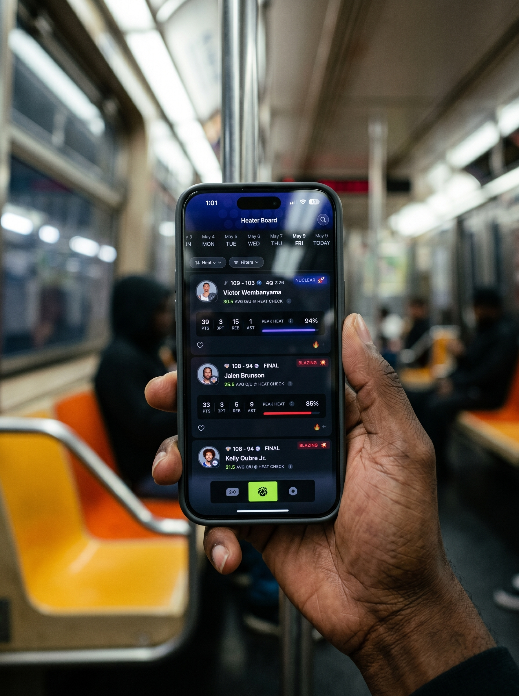The Heater Board live game view